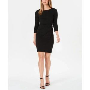 Calvin Klein starburst sheath dress with three-quarter sleeves